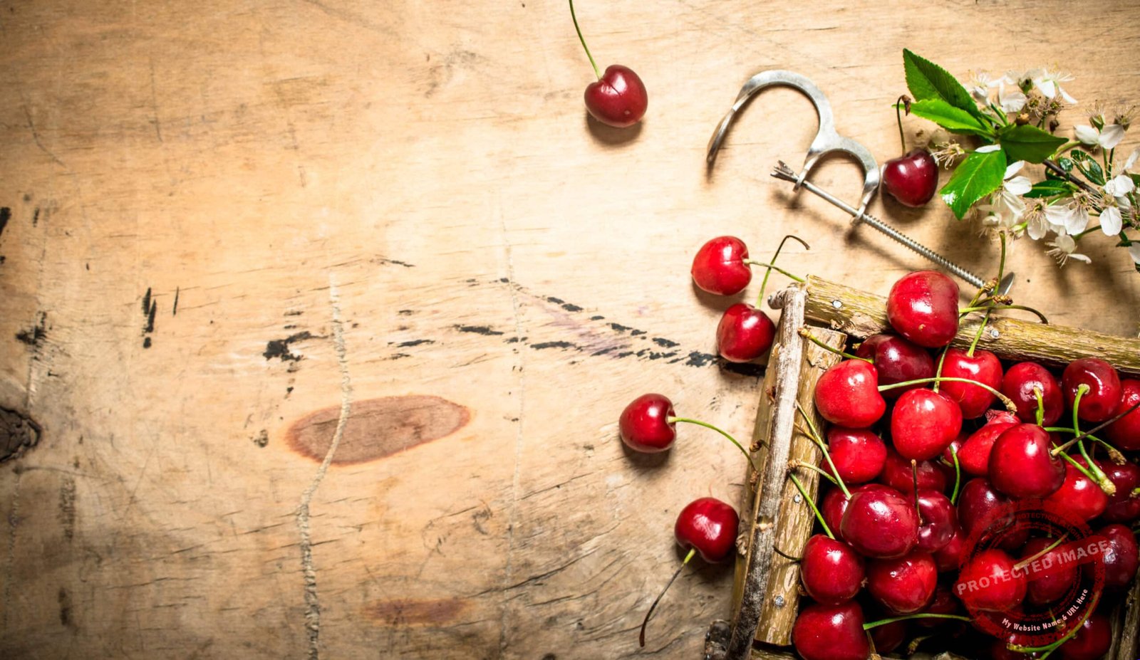 Basket cherry and flowers