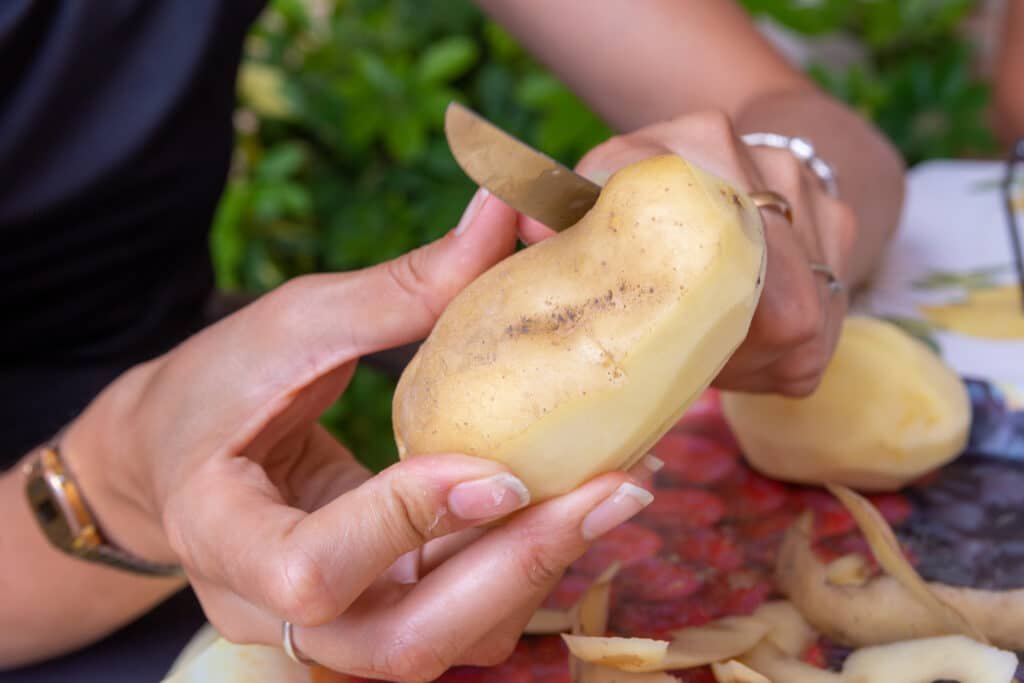 Peeling a potato