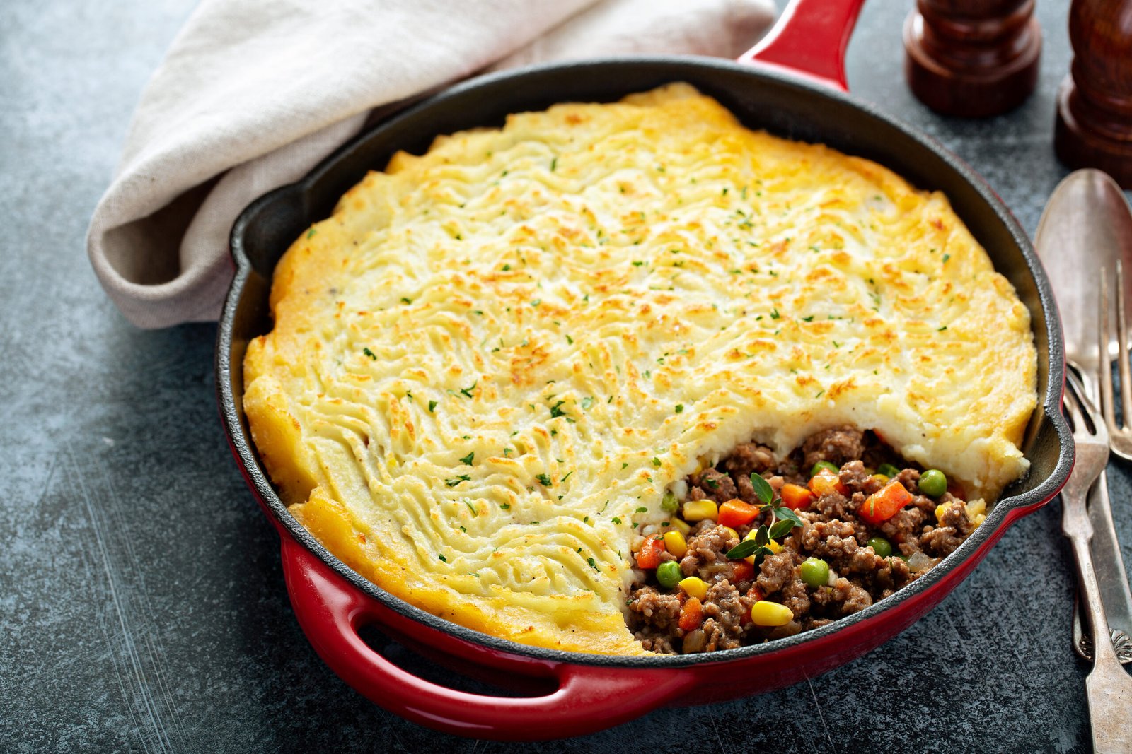 Shepherds pie a potato dish based in Europe